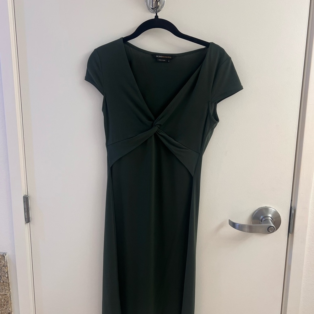BCBGMaxzaria Forest Green Midi Dress